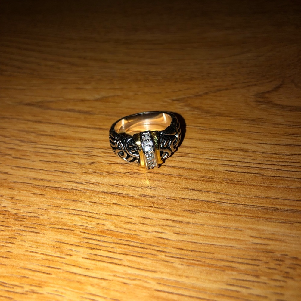 Silver and gold ring